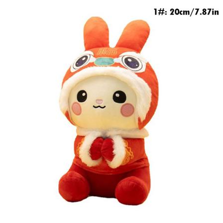 2023 Nyår Zodiac Red Cloak Plyschleksak Bunny Mascot Plysch D