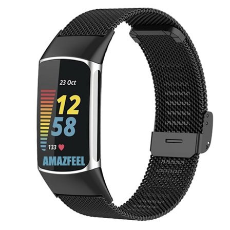 Milanese Mesh Bracelet Fitbit Charge 6 Svart