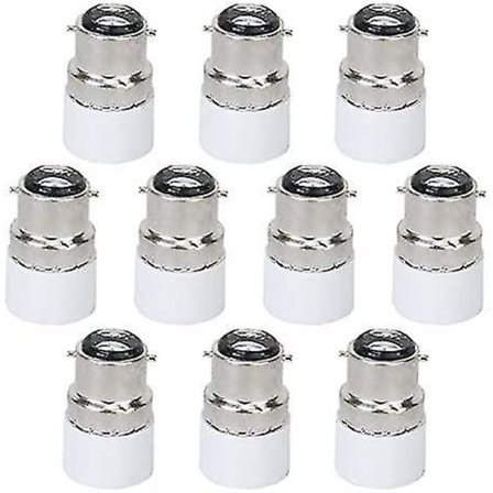 10 st Ljuslampans Adapter B22 Till Led E14 Skruvlampahållare Lampans Adapter Konverterare Koppling B22 Till E14 Adapter Lampans Uttag Stoppande Vacker