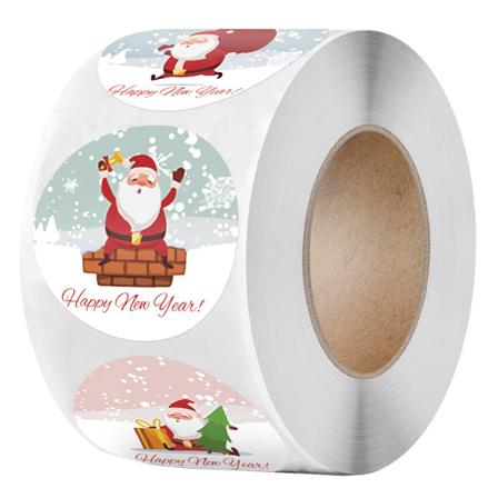 1,5 tums rullklistermärken Merry Christmas Cow Leather Självhäftande
