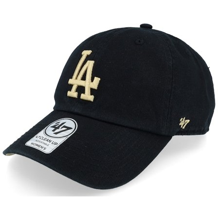 47 Brand - MLB Svart unconstructed Caps - Los Angeles Dodgers Bagheera Under Clean Up Black Dad Cap @ Hatstore