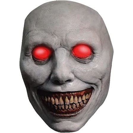 Uhyggelig Halloween-maske med røde øjne - Lysende maske med røde LED'er i stedet for øjne - Premium kvalitet i naturgummi - Originalt kostume til 