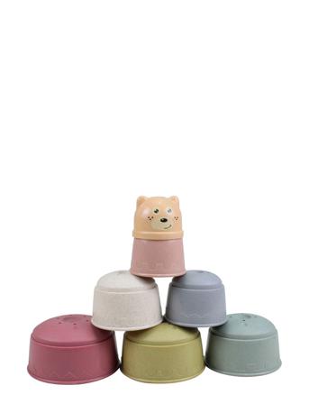 Wheat Straw Stacking Cups, 7 Pcs. Toys Baby Toys Educational Toys Stackable Blocks Multi/mønstret Magni Toys