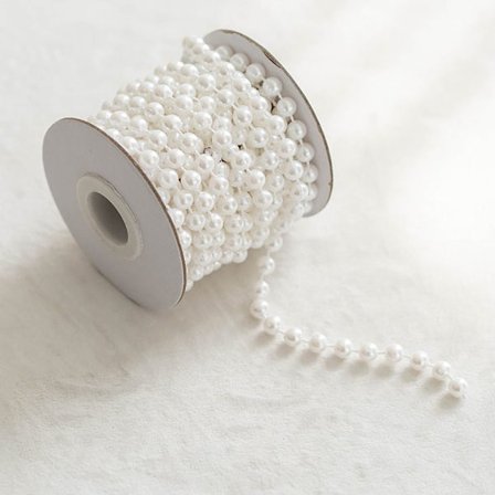 Kunstige perler Perler Kjede Perlesnor Garland HVIT 6MM