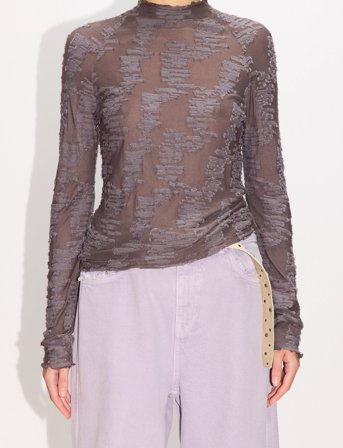 Hope Bon Longsleeve Plum Grey Jacquard - Black - 34