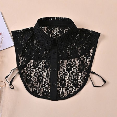 Lös krage för damer, avtagbar halv chiffong matchande skjorta Fas