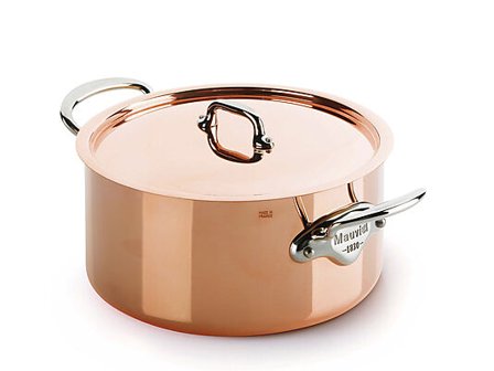 MAUVIEL 1830 Gryte med lokk M'150S i kobber og stål 3,2l