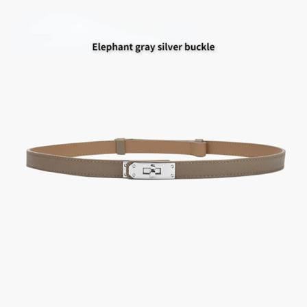 Designerkvalitet Lyxmärke Retro Dam Tvålagers kohud 1,8 Cm Bred legeringsspänne Modeklänning Denim Byxor Bälte Elephant sliver 95CM