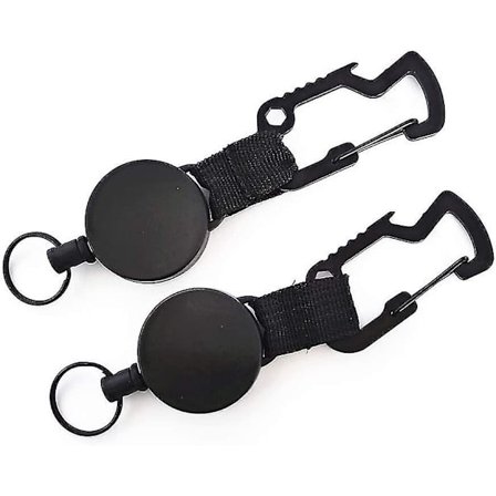 Laajennettava avaimenperä, jo-jo-nauhaava avaimenperä teräsköydellä vetoketjulla avaimille ja hiihtopassin pidikkeelle