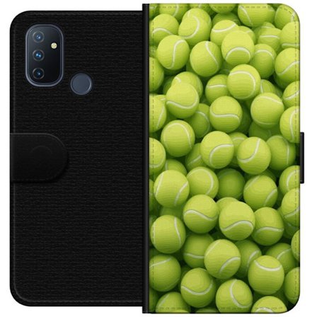 Kompatibel Tegnebogsetui til OnePlus OnePlus Nord N100 Mønster af grønne tennisbolde i høj detalje, sporty motiv med gentagende tekstur og stærke