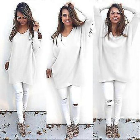 hmwy-dame lang genser (M Hvit)