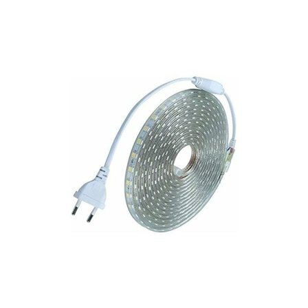 Komplett kit LED-strip 5 meter 220V silikon vattentät IP68 kallvit 6000°K SMD5050 60led/m - ingen transformator krävs Bredd 8mm