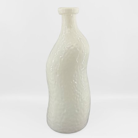 Hvid glasvase, 15,5x15,5x40 cm, minimalistisk design