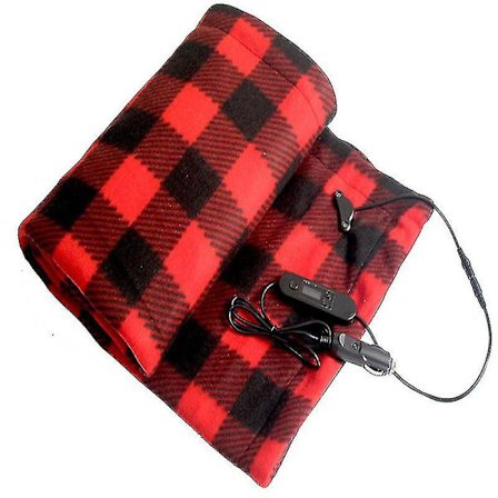 Bilvarme Tæppe Blød Berøring Efterår Vinter Hold Varme 12v Bil Elektrisk Varmetæppe Betræk Til Køretøj Qinhai(farve:rød Sort)