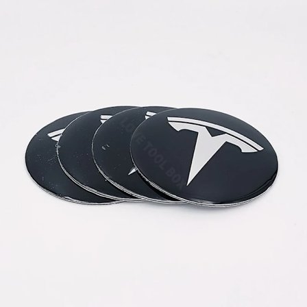 4 stk./parti 56 mm hjulkapsler senterdeksel emblemer klistremerke for Tesla Model 3 Y S X flere farger