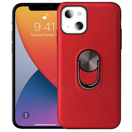 iPhone 13 Mini Hybrid skal med Finger Ring - Röd