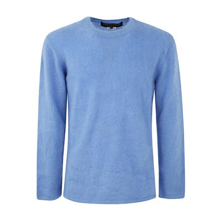 Comme des Garçons, Round-neck Knitwear Niebieski, Mężczyzna, Rozmiar: L