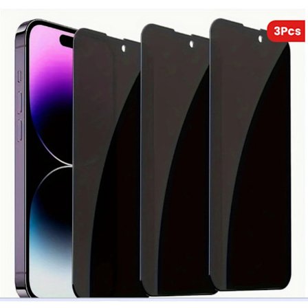3-pak Gennemsigtig High-Aluminum Kantløs Privatlivsskærmbeskytter til iPhone 17 Pro Max - Fuldskærms Støvtæt Hærdet Glas