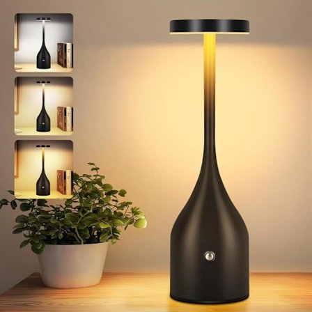 Bordslampa – Uppladdningsbar LED-bordslampa med touchdimmer, 5000 mAh-batteri för sovrum och kontor_TF_TF