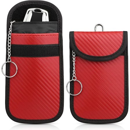 Pung for bilnøkler, [2-pakning] Diyife bilnøkkel RFID-signalblokkerende pung med, vanntett Faraday-nøkkelbeskytter, fjerninngangsnøkkelløs beskyttelse