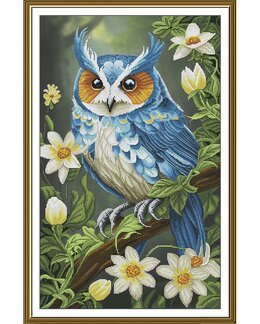 Broderikit Billede Ugle & Blomster - Nova Sloboda