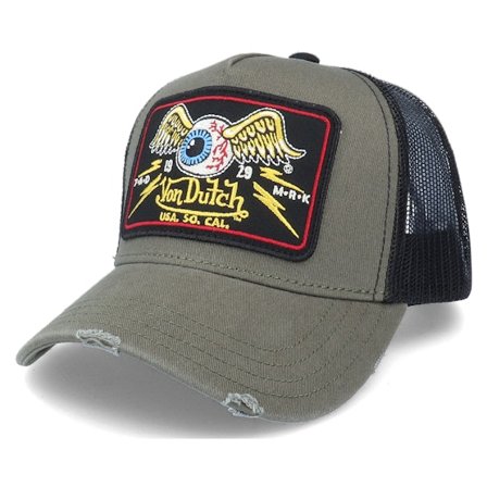 Von Dutch - Vert trucker Casquette - Eye Military/Black Trucker @ Hatstore