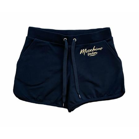 Moschino, Short Felpa Logo Zwart, Dames, Maat:M