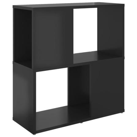 Vidaxl Bokhylla Grå Högglans 60x24x63 Cm Konstruerat Trä Svart
