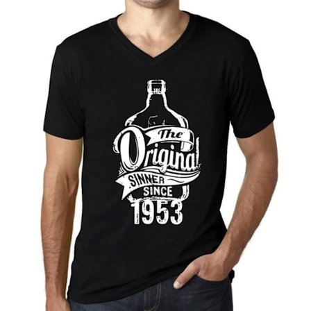 T-shirt med v-ringad herr The Original Sinner Since 1953 – The Original Sinner Since 1953 – 70 Years 70th Birthday Gift T-shirt