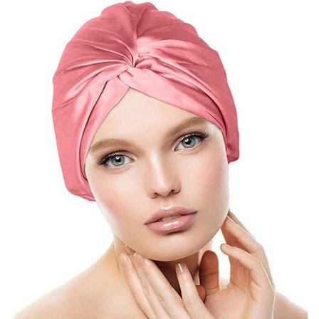 Luxurious Satin Bonnet 2-in-1 - Sleep Cap & Shower Cap for Long and Curly Hair