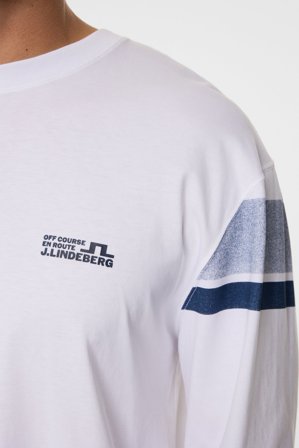 J.Lindeberg - Walsh LS Bridge T-shirt - Vit - Man - XL