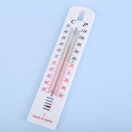 Sett med analoge termometre for innendørs og utendørs bruk, plast