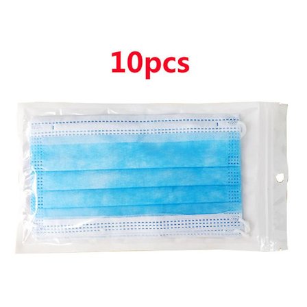 10 stk. Voksen Bomuldsmaske 3 Lag Hvid