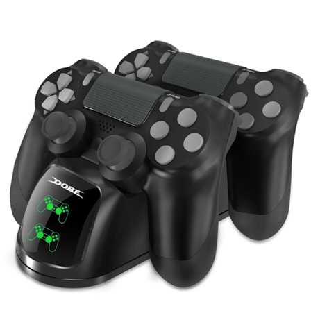 PS4 Controller Opladningsstation Dock Stand Gamepad USB Port Dobbelt Oplader Cradle Base