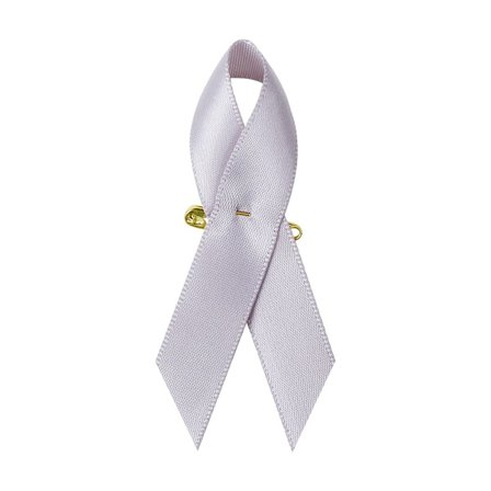 100 stycken vita satinband för medvetenhet 1,4 x 3 tum