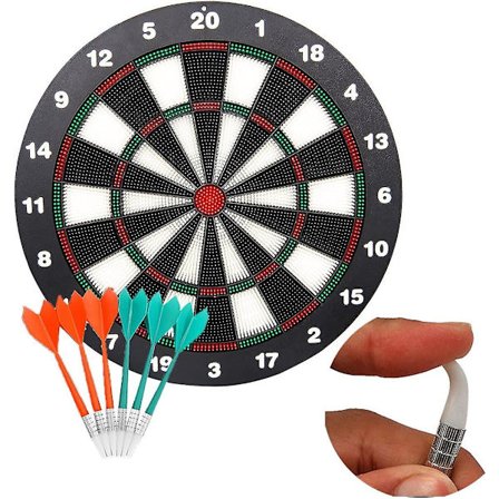 Dartpil og Dartbræt, Bløde Spidser, Ideel til Børn, Professionelt Dartbræt (med 6 Bløde og Sikre Spidser)