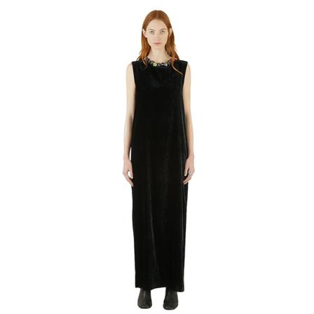 Raf Simons, Pin-Badge Velvet Dress Zwart, Dames, Maat:S