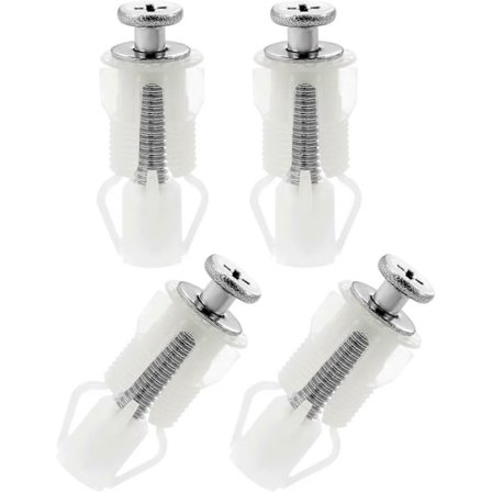 4 stk. toalettsetefester og -innretninger, toalettlokk toppfeste hengsler skruer ekspanderende nylonmuttere WC hengsel blindhullfester