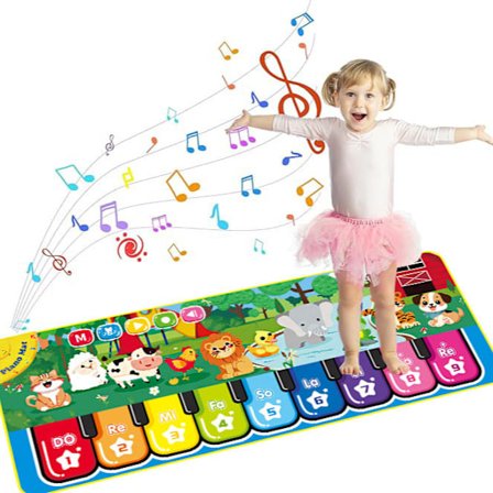 Baby tidlig uddannelse klaver elektronisk dyremusik pedal danse tæppe kravlemåtte forældre-barn legetøjsspil tæppe klavermåtte