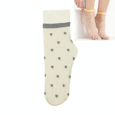 Vår och sommar Ultratunna glasstrumpor Färg Love Transparent Pile Pile Strumpor Storlek: gratis