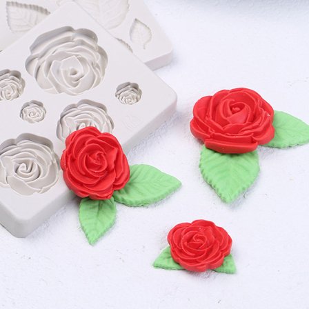3D Rose Flower Silikone Fondant Chokolade Form Kage Decor Suga