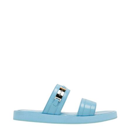 By Far, Easy Sandals Gloss Grained Leather Niebieski, Kobieta, Rozmiar: 36 EU