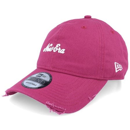 New Era - Rosa unconstructed Keps - Ne Distress 9TWENTY Cherry Dad Cap @ Hatstore