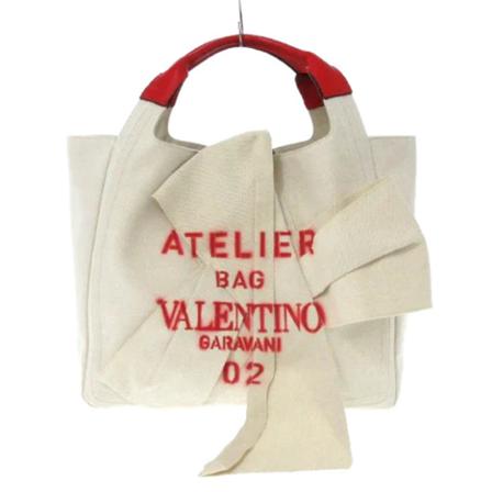 Valentino Vintage, Pre-owned Canvas handbags Wit, Dames, Maat:ONE Size,leather