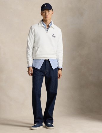 Polo Ralph Lauren Logo Fleece Collared Sweatshirt - White - XL