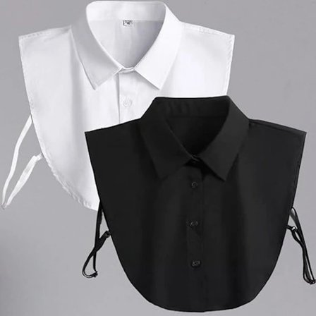 2 st Vassa Kragar Professionell Formell Klädsel Falsk Krage Studentuniform Examensklänning Falsk Krage Skjorta En svart och en vit