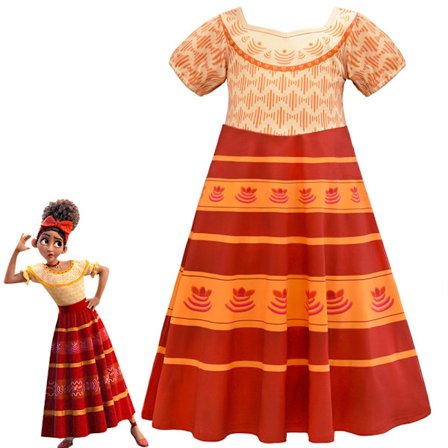 Kid Mirabel Klänning Isabela Madrigal Cosplay Costume olores Klänning W D 7-8Years A 6-7Years