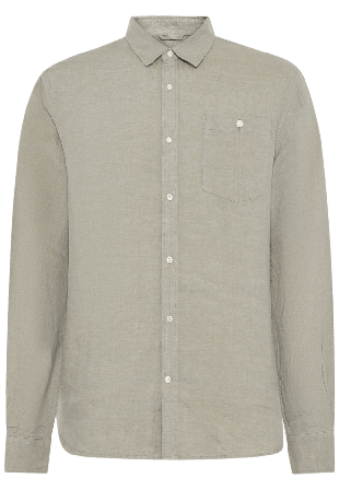 Knowledge Cotton Apparel Regular linen shirt Skjortor Herr Grå L