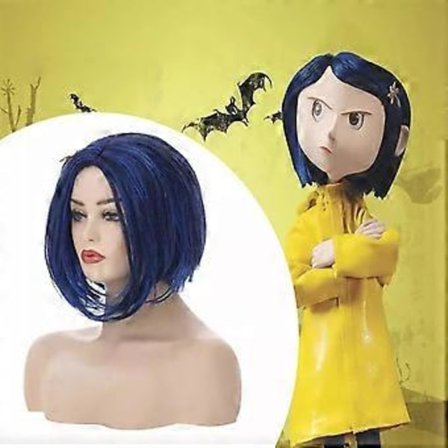 Kauhu Elokuvat Coraline Cosplay Puku Peruukki Naiset Halloween Juhlat Pelottava Roolileikki