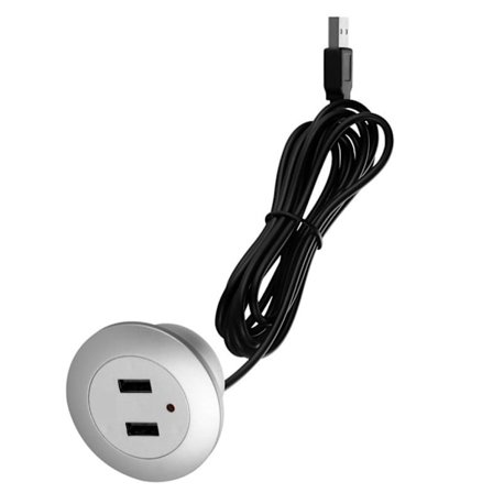 Sofa skrivebordshull innebygd USB-lader USB-telefonlader for bærbar PC kontor mobiltelefon ladekontakt erstatning